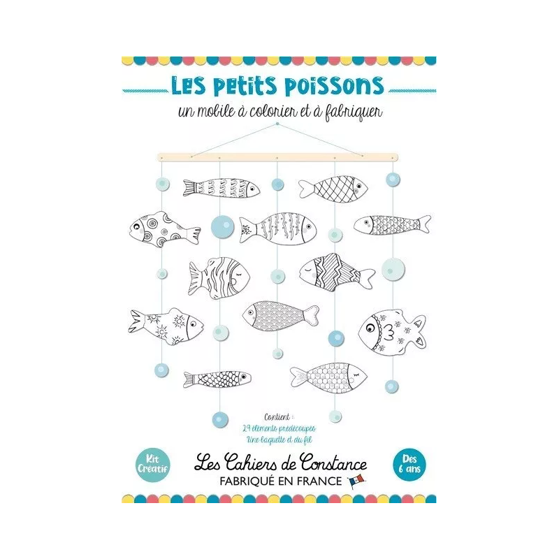 Mobile à fabriquer et à colorier "Poissons" - Les cahiers de Constance