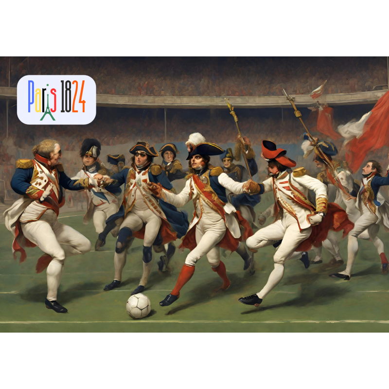 Carte postale "Football Paris 1824" - Recto