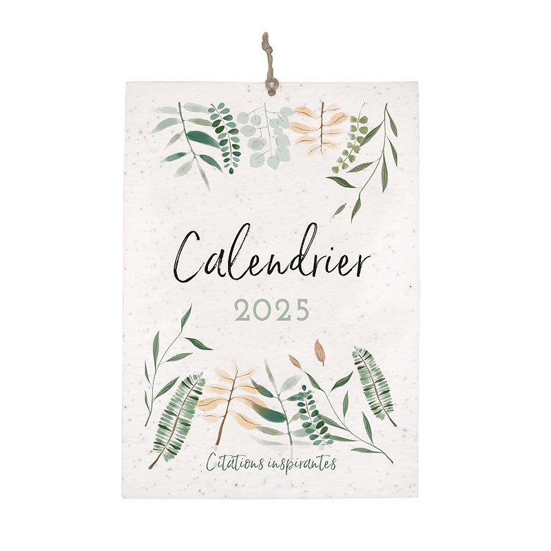 Calendrier 2025 à planter - "Nature" - La page de couverture (ensemencée)