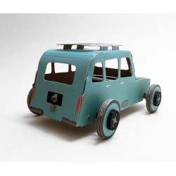 Voiture Solaire en Carton 4L Bleue - Litogami