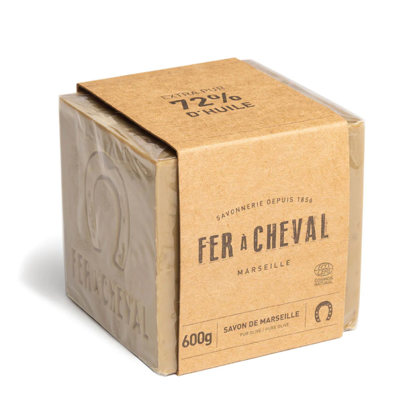 Savon de Marseille Pur Olive - Cube de 600g - Fer à Cheval